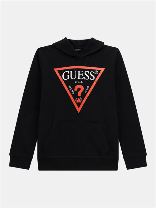 Felpa con cappuccio logo triangolo GUESS | L92Q09KAUG0/JBLK